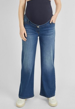 JoJo Maman Bébé WIDE LEG MATERNITY - Jeans Relaxed Fit - mid wash