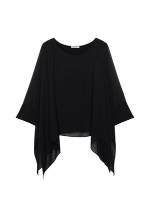 Luisa Viola, PONCHO IN GEORGETTE - Cape - nero
