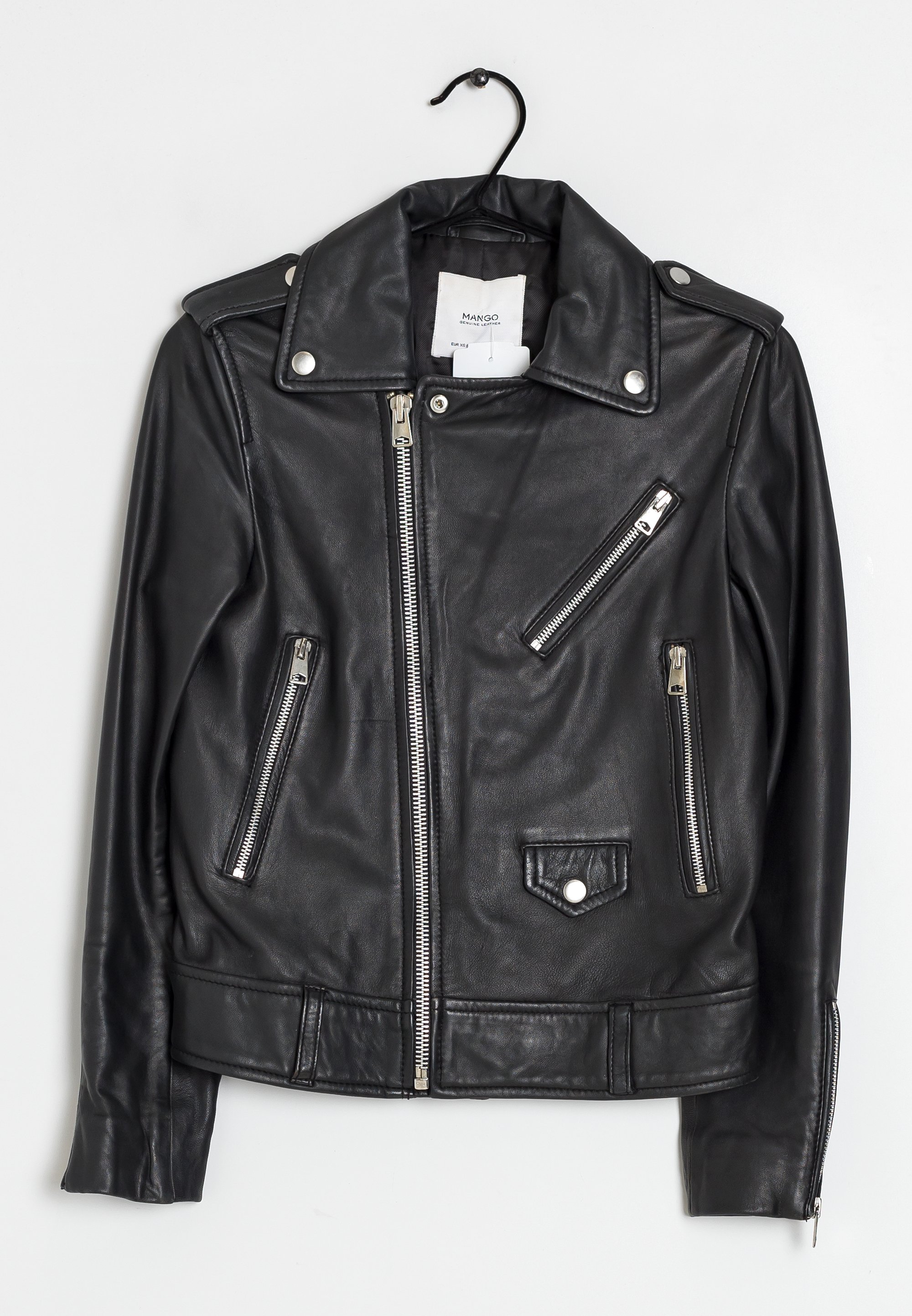 Mango Faux leather jacket black (Pre-owned)