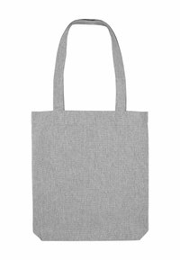 Lichtgrijze stoffen tote bag met twee handvaten, rechthoekig lichaam en iets afgeronde onderhoeken op een witte achtergrond.