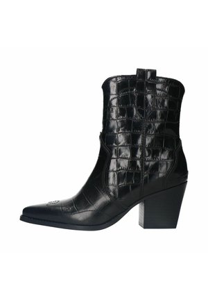 Cowboy-/Bikerstiefelette - schwarz