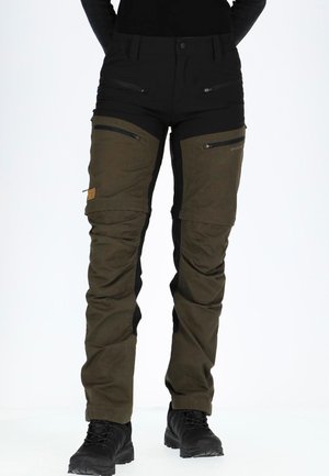 NORDKAP ZIP OFF  - Outdoor trousers - olive black