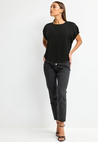 Next GATHERED SHORT SLEEVE TEXTURED BOXY REGULAR FIT - T-shirts print - black