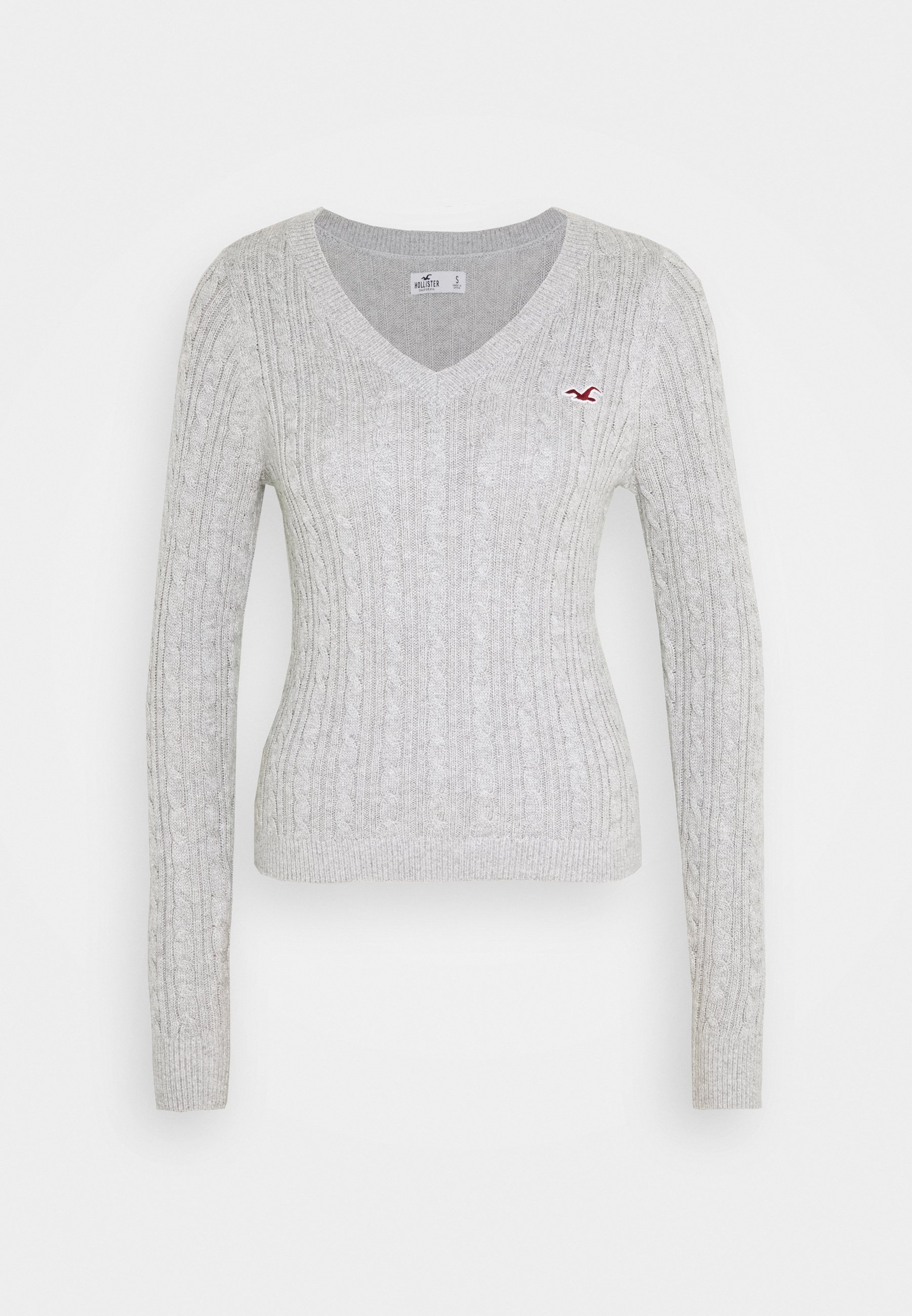 Hollister Co. CABLE ICON VNECK Trui burgbordeauxrood Hollister Co. CABLE ICON VNECK Trui burgbordeauxrood