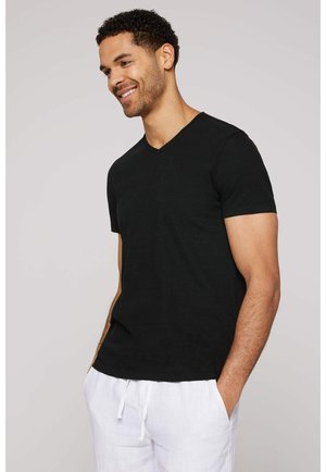 MIT V-NECK - Camiseta básica - black