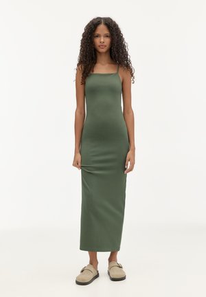 PULL&BEAR NECKLINE - MIDI - Tubino - khaki