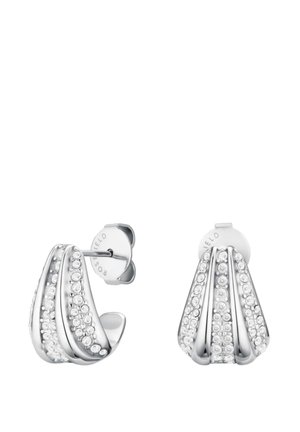 PAVE STRIPED STUDS - Pendientes - silver-coloured