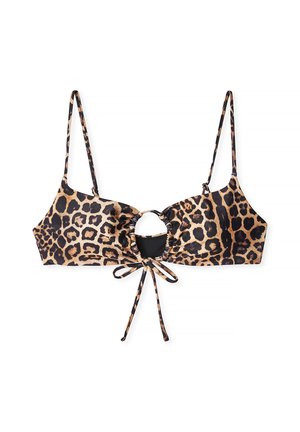 NA-KD FRONT DRAWSTRING - Bikini pezzo sopra - leopard