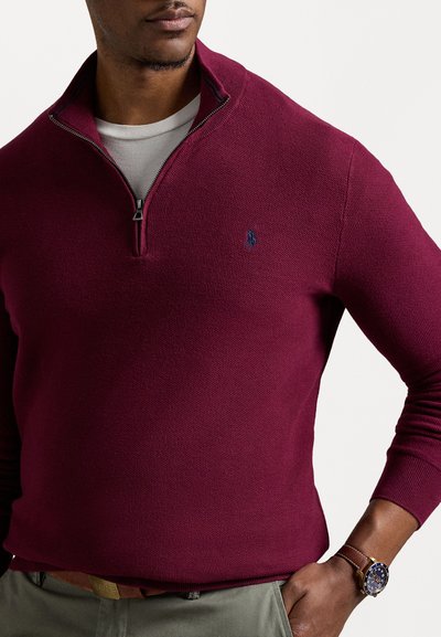 Polo Ralph Lauren Big & Tall QUARTER-ZIP JUMPER - Pulover - damson red