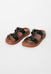 Friends Like These COMFORT RING HARDWEAR CHUNKY FOOTBED - Papuci - black