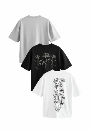 T-shirts print - ecru black grey