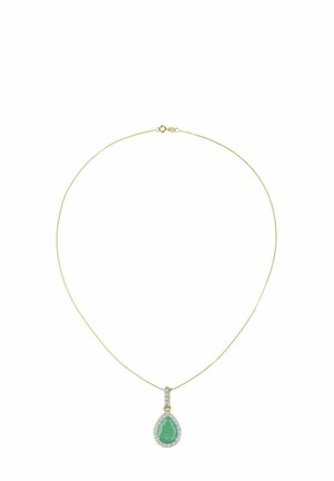 EMERALD AND DIAMOND TEARDROP - Collar - yellow gold-coloured