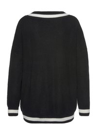 LASCANA V-AUSSCHNITT - Strickpullover - schwarz