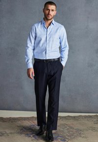 Next SIGNATURE TRIMMED REGULAR FIT SINGLE CUFF - Pluus - light blue check
