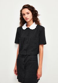 adL ROUND COLLOR PUCKET DETAILED - Shirt dress - plaid anthracite