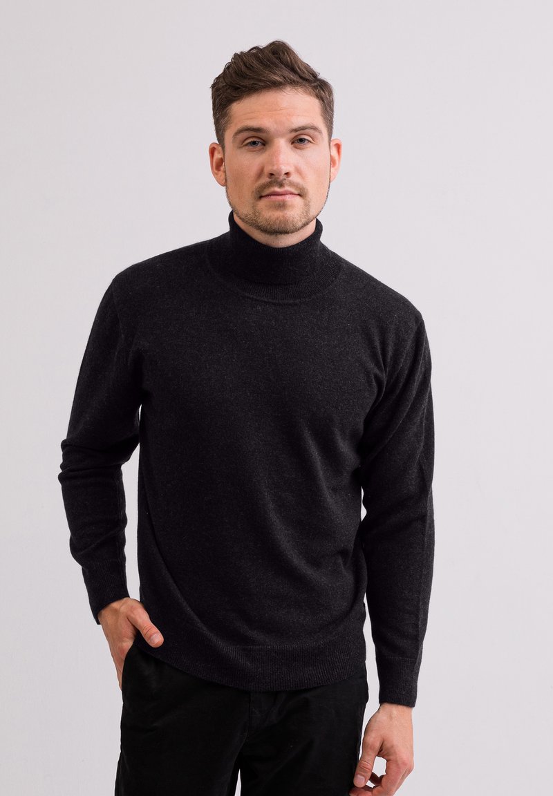 CASH-MERE ROLLKRAGEN - Strickpullover - dunkel anthrazit