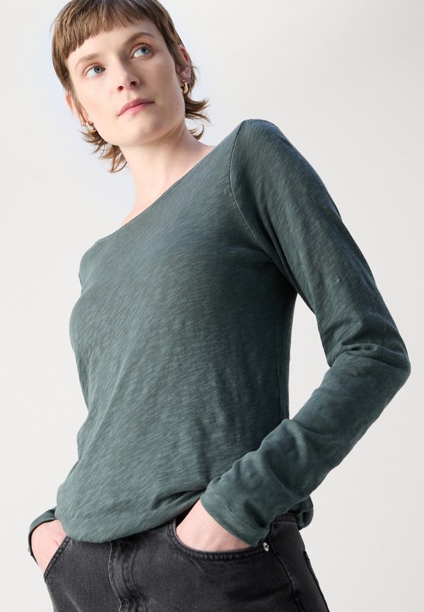 LONG SLEEVE BOAT NECK - Long sleeved top - deep emerald3