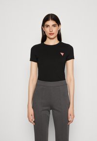 Guess - TRIANGLE TEE - Tricou basic - jet black Imagine miniatură 1
