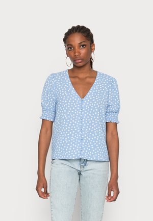 JDYJULIA SMOCK - Blouse - della robbia blue/cloud dancer