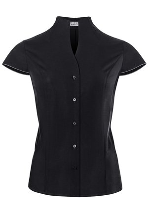 SLIGHTLY FITTED CUP SHAPED COLLAR SHORT SLEEVES - Camicia - schwarz