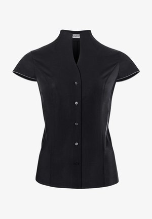 SLIGHTLY FITTED CUP SHAPED COLLAR SHORT SLEEVES - Chemisier - schwarz