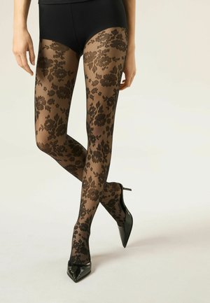 SHEER 40 DENIER FLOWERS - Collants - black