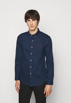 SLIM FIT LINEN SHIRT - Camicia - newport navy