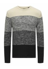 HUGO COLORBLOCK - Strickpullover - black