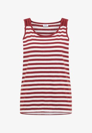 Cecil, TOP MIT ROUNDED V-NECK UND STREIFEN - Toppi - russet red