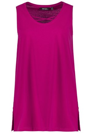 Ulla Popken, LONG ZIERBÄNDER RUNDHALS ÄRMELLOS - Top - magnolia red