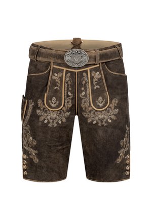 Pantalon en cuir - dunkelbraun