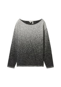 Maglia a maniche lunghe con un design a gradiente che passa dal grigio chiaro al grigio scuro, realizzata in tessuto testurizzato e con sottili accenti luccicanti.