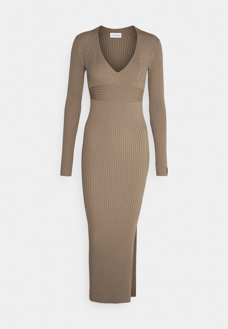 Calvin Klein Gebreide jurk tan Calvin Klein Gebreide jurk tan