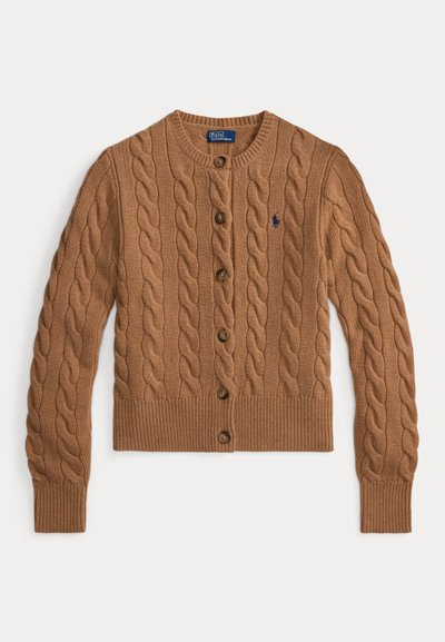 Polo Ralph Lauren CABLE-KNIT WOOL-CASHMERE CARDIGAN - Kardigán - collection camel melange