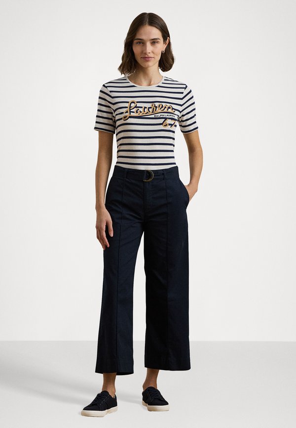 LOGO STRIPED COTTON BLEND JERSEY TEE - Print T-shirt2