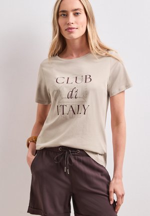 Street One, T-SHIRT MIT RUNDHALS UND ARTWORK - T-shirt imprimé - clay sand