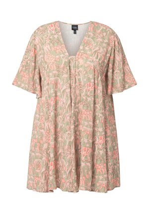 Ulla Popken ANIMAL SHORT SLEEVE  - Tunique - pale reed