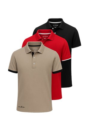 SET OF 3 POSS - Poloshirts - black brown red