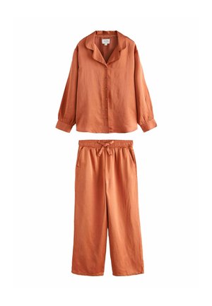 REGULAR FIT - BUTTON THROUGH SET - Nattøj sæt - orange