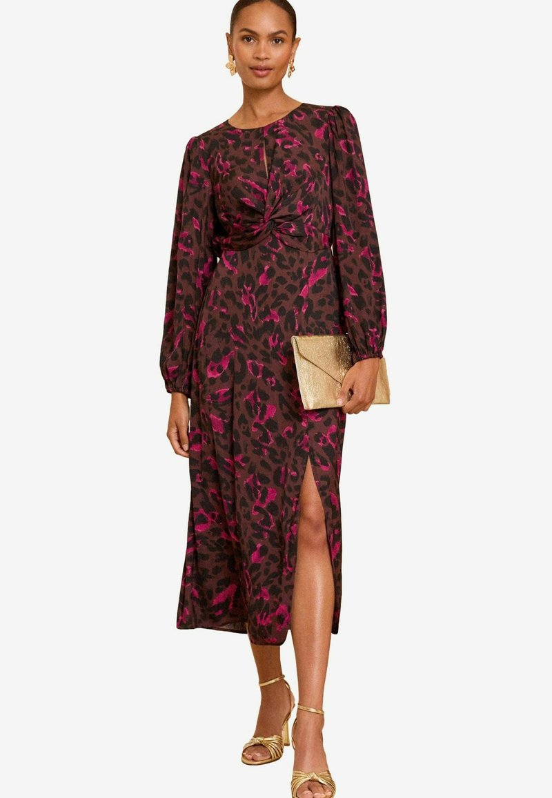 Love & Roses TWIST LONG SLEEVE REGULAR FIT - Dnevna haljina - brown animal