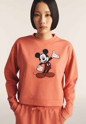 COMFORT FIT WITH MICKEY MOUSE EMBROIDERY - Felpa - orange