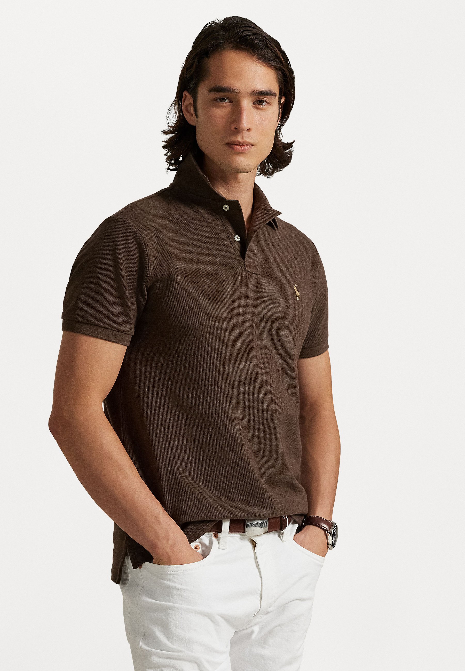 Polo Ralph Lauren CUSTOM SLIM FIT POLO SHIRT - Polo - nutmeg brown