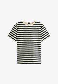 Seleccionado, black ecru white stripe