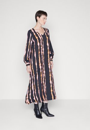 MSCH Copenhagen SELFRIDA DILVERA V NECK DRESS - Kjole - ochre stroke