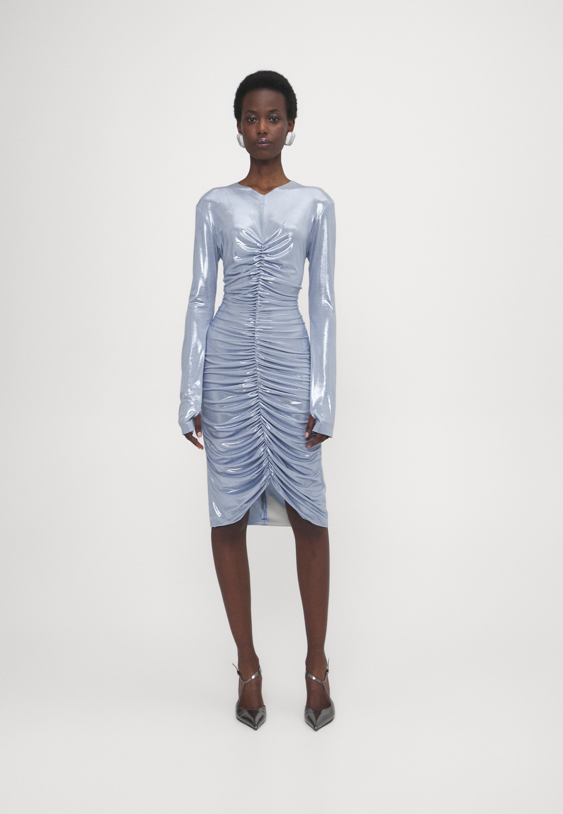 princess polly baby blue dress VICI Collection Collared Short Sleeve Button Front Belted Mini Dress