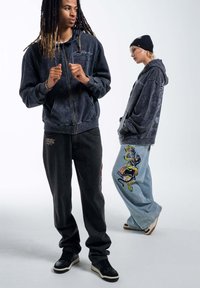 Ed Hardy MONO ACID FLAMING SKULL  - Sweatjakke - charcoal