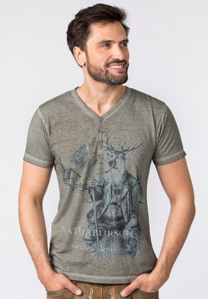 Stockerpoint NATURBURSCH - T-Shirt print - stein