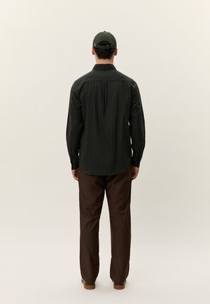 Les Deux KONRAD MELANGE STRIPED - Košilová halenka  - duffel bag green