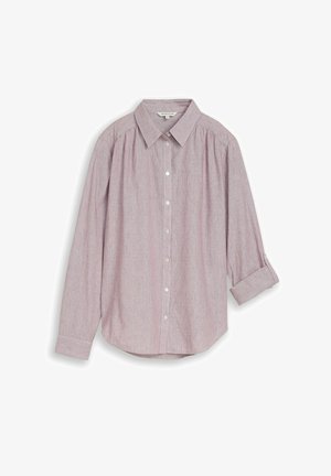 TOM TAILOR, TOM TAILOR BLUSEN & SHIRTS HEMDBLUSE MIT TURN-UP-FUNKTION - Blúzka so zapínaním na gombíky - preppy plum dobby