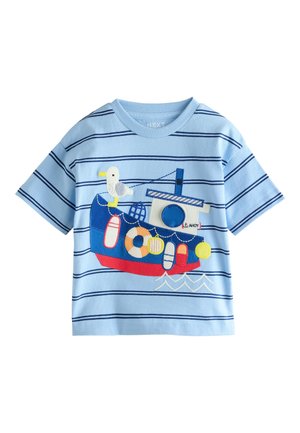 Next, REGULAR FIT - SHORT SLEEVE INTERACTIVE T-SHIRT  . - T-Shirt print - blue stripe sealife boat